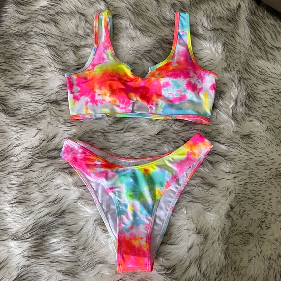 Super Cute Bright Tie Dye Swimsuit - Picture 1 of 7
